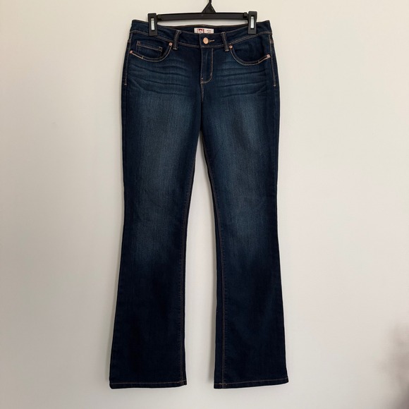 lei Denim - LEI Low Rise Dark Wash Bootcut Jeans Y2K Embroidered Pockets Size 9